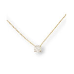 Solitaire round diamond necklace
