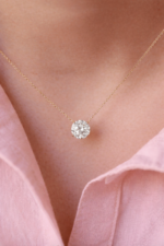 Solitaire round diamond necklace - Image 4